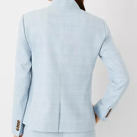 Ann Taylor The Cutaway Blazer in Cross Weave - Light Blue Chambray - 8R - Picture 10 of 10
